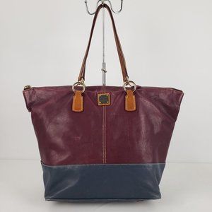 Dooney & Bourke Leather Maroon & Navy Purse